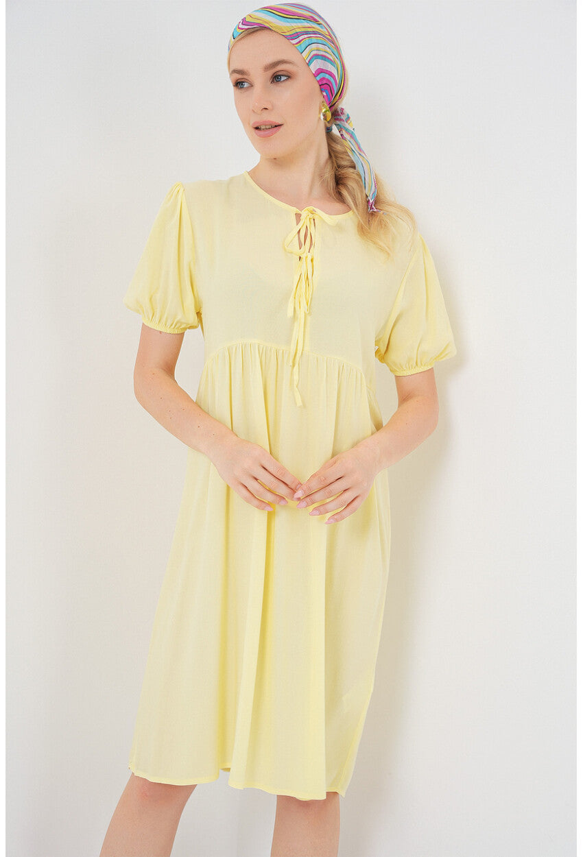 Kadın Bağcıklı Midi Elbise 2575