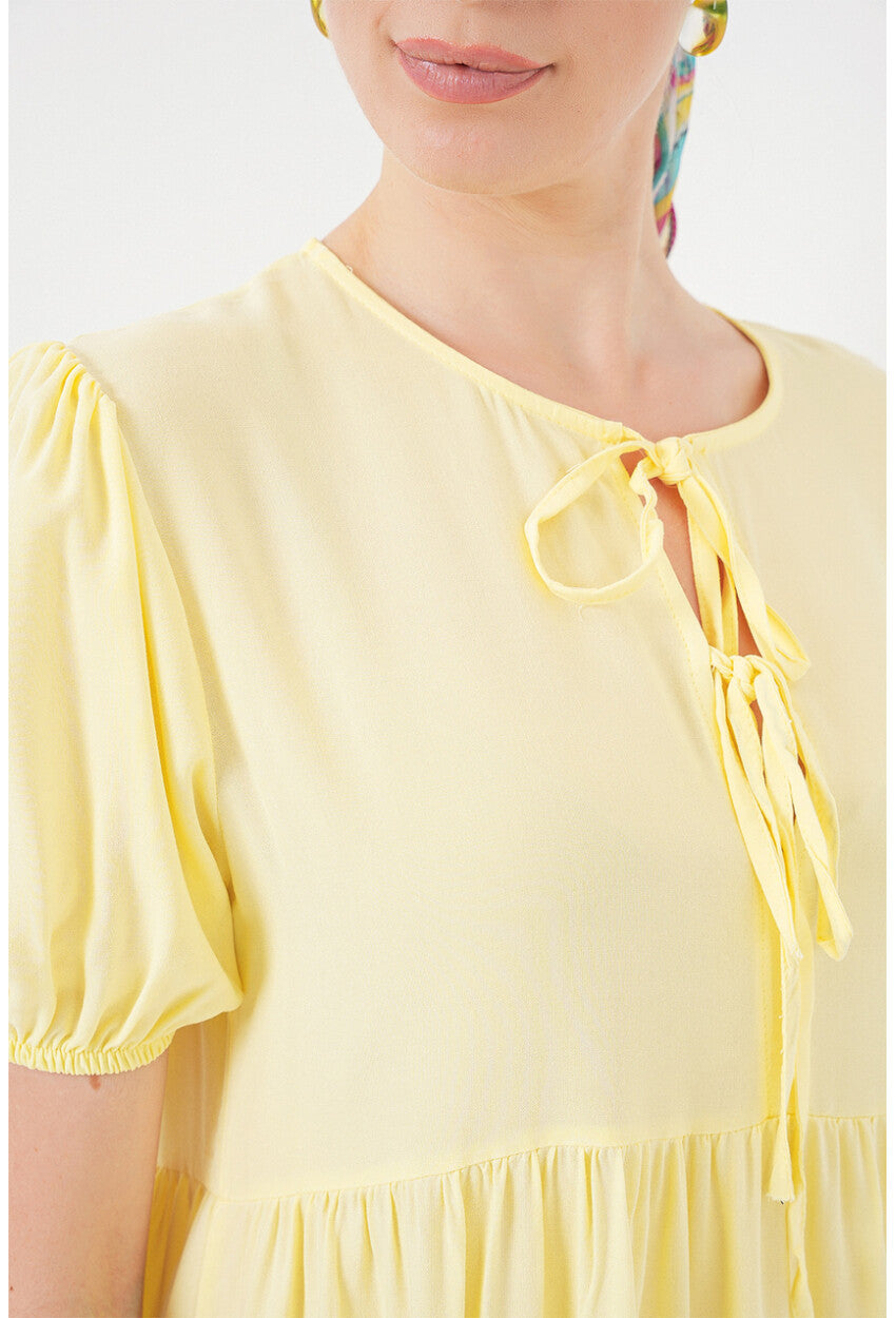 Kadın Bağcıklı Midi Elbise 2575