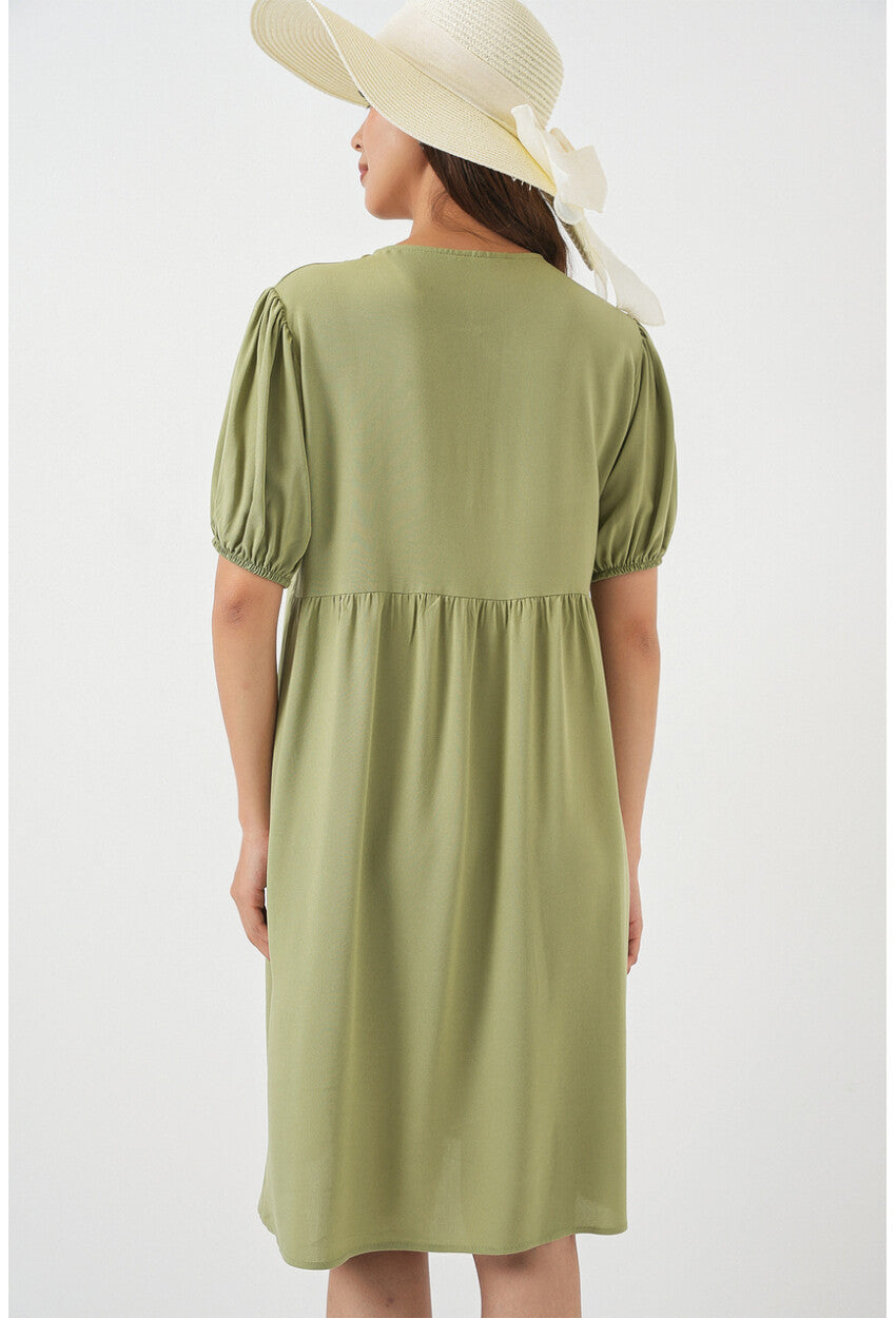 Kadın Bağcıklı Midi Elbise 2575