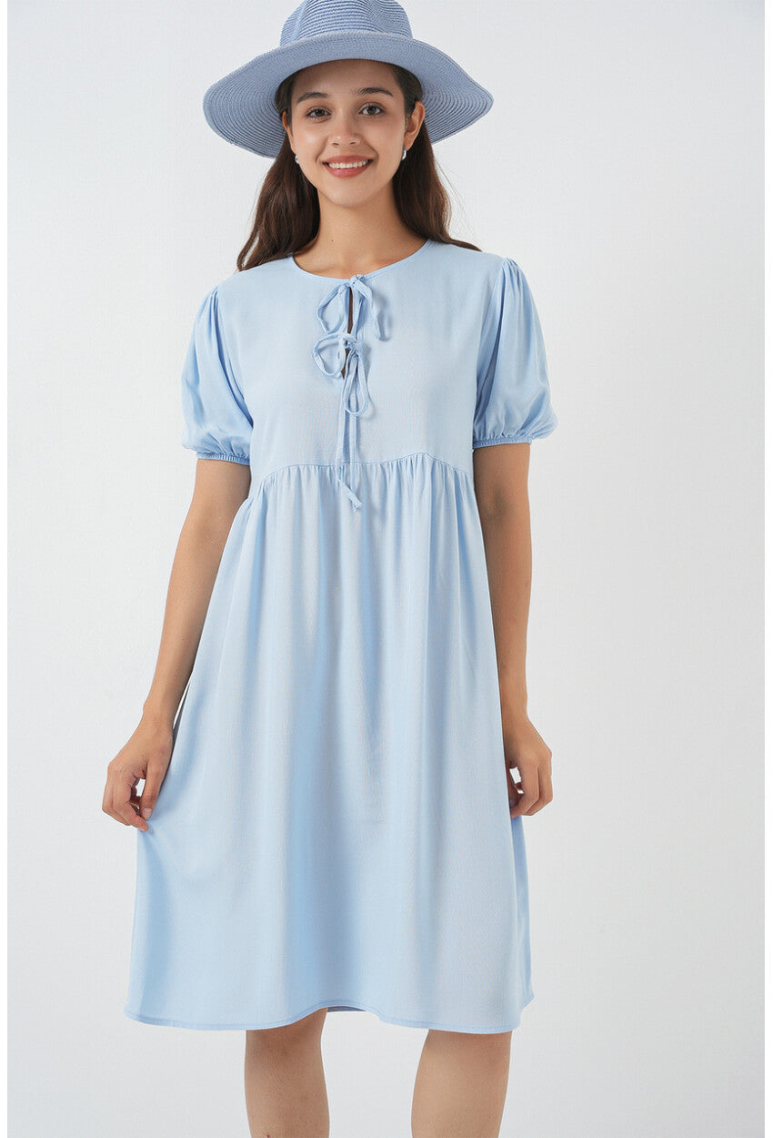 Kadın Bağcıklı Midi Elbise 2575