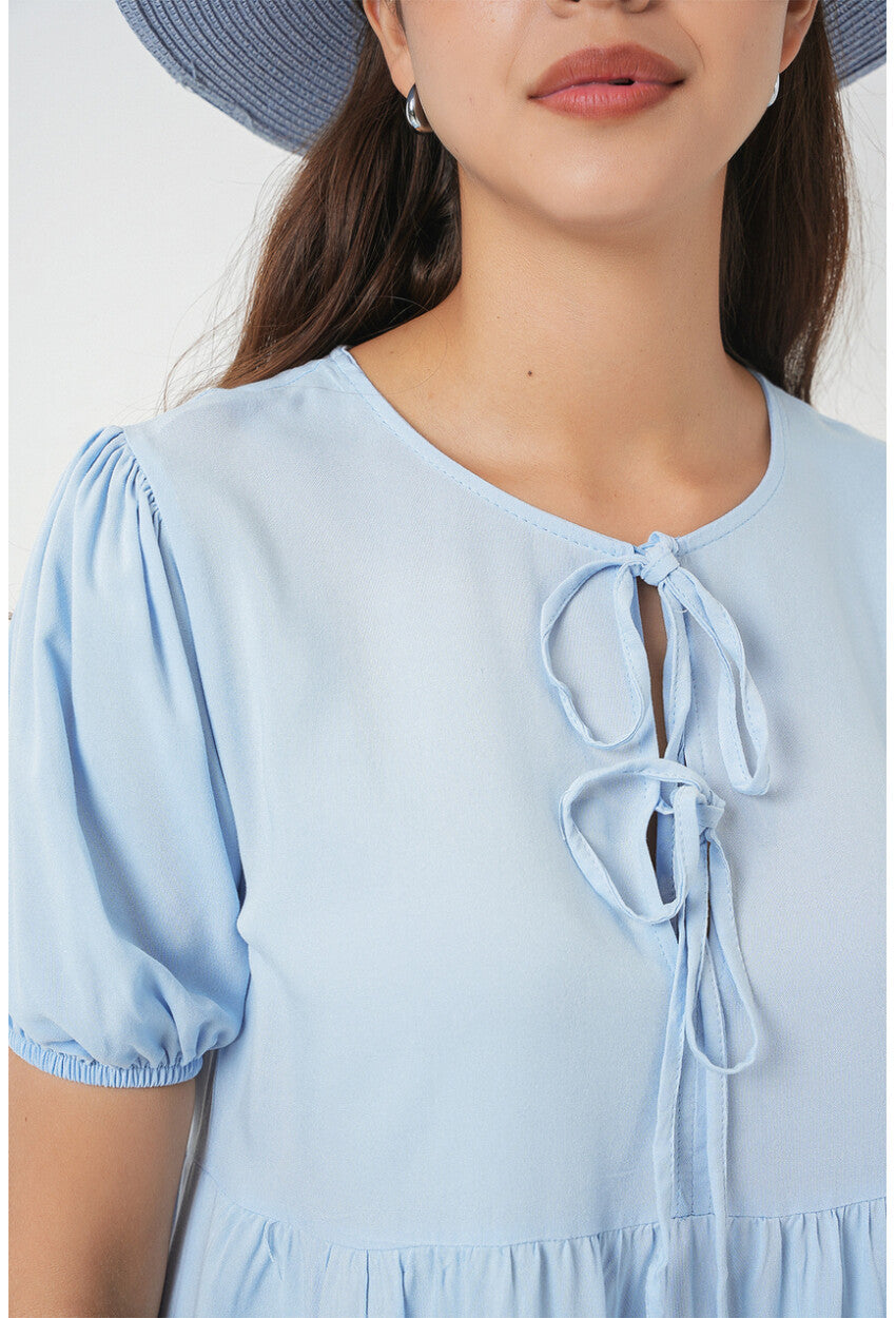 Kadın Bağcıklı Midi Elbise 2575