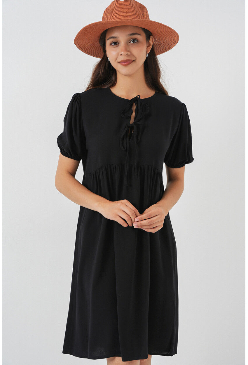 Kadın Bağcıklı Midi Elbise 2575