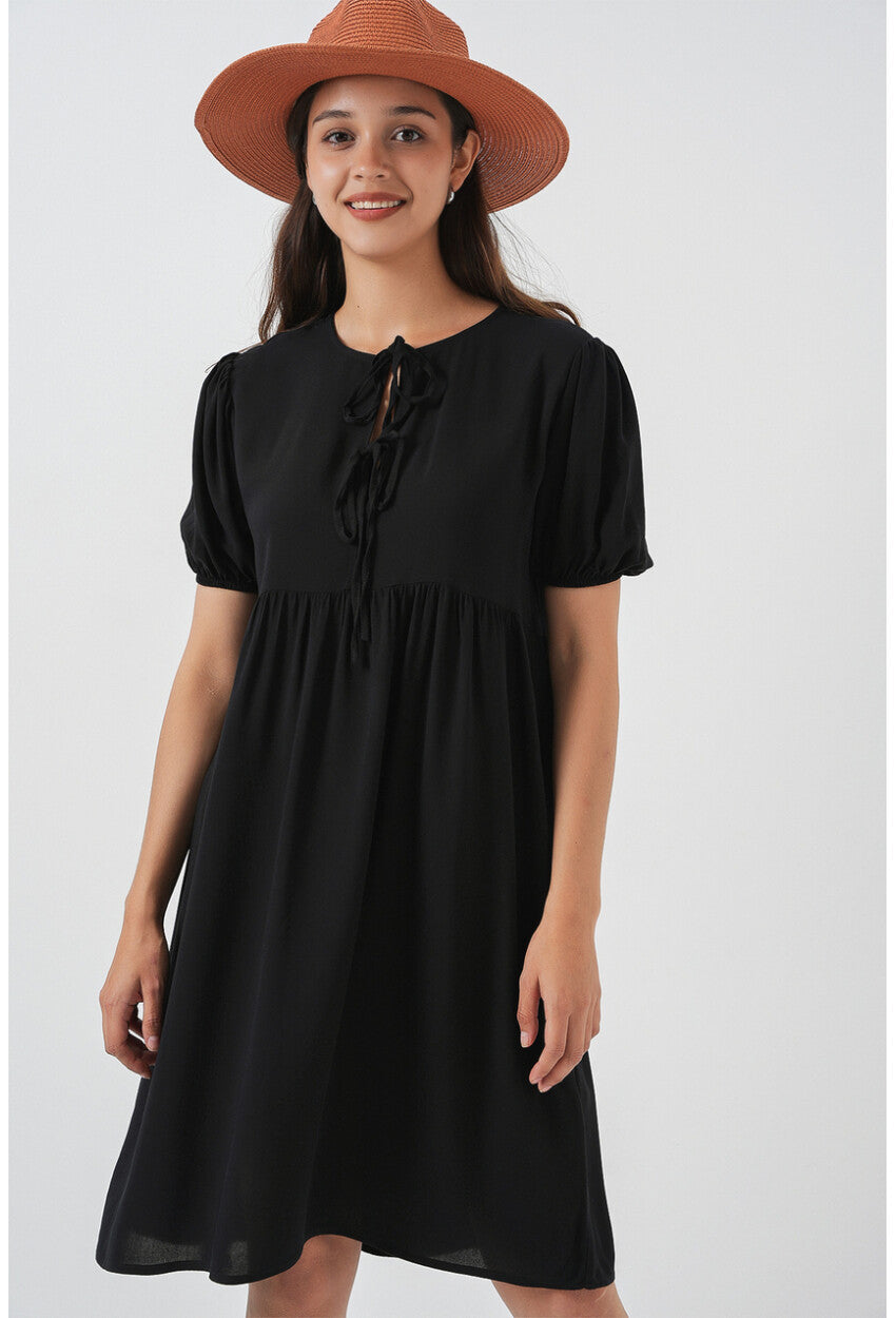 Kadın Bağcıklı Midi Elbise 2575