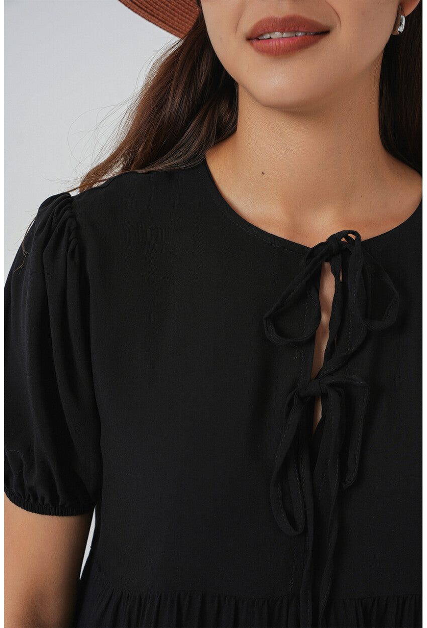 Kadın Bağcıklı Midi Elbise 2575