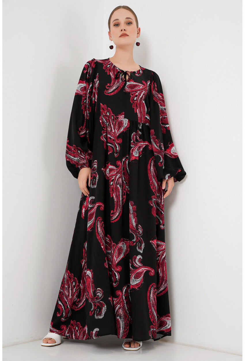 Kadın Balon Kol Uzun Tesettür Elbise 2464