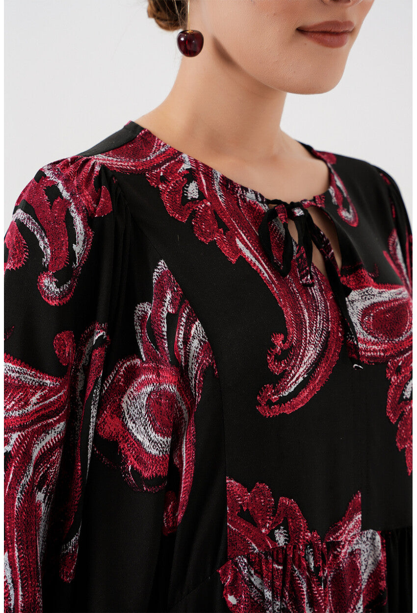 Kadın Balon Kol Uzun Tesettür Elbise 2464