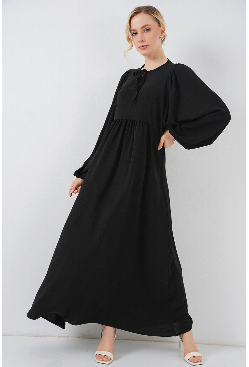 Kadın Balon Kol Uzun Tesettür Elbise 2464