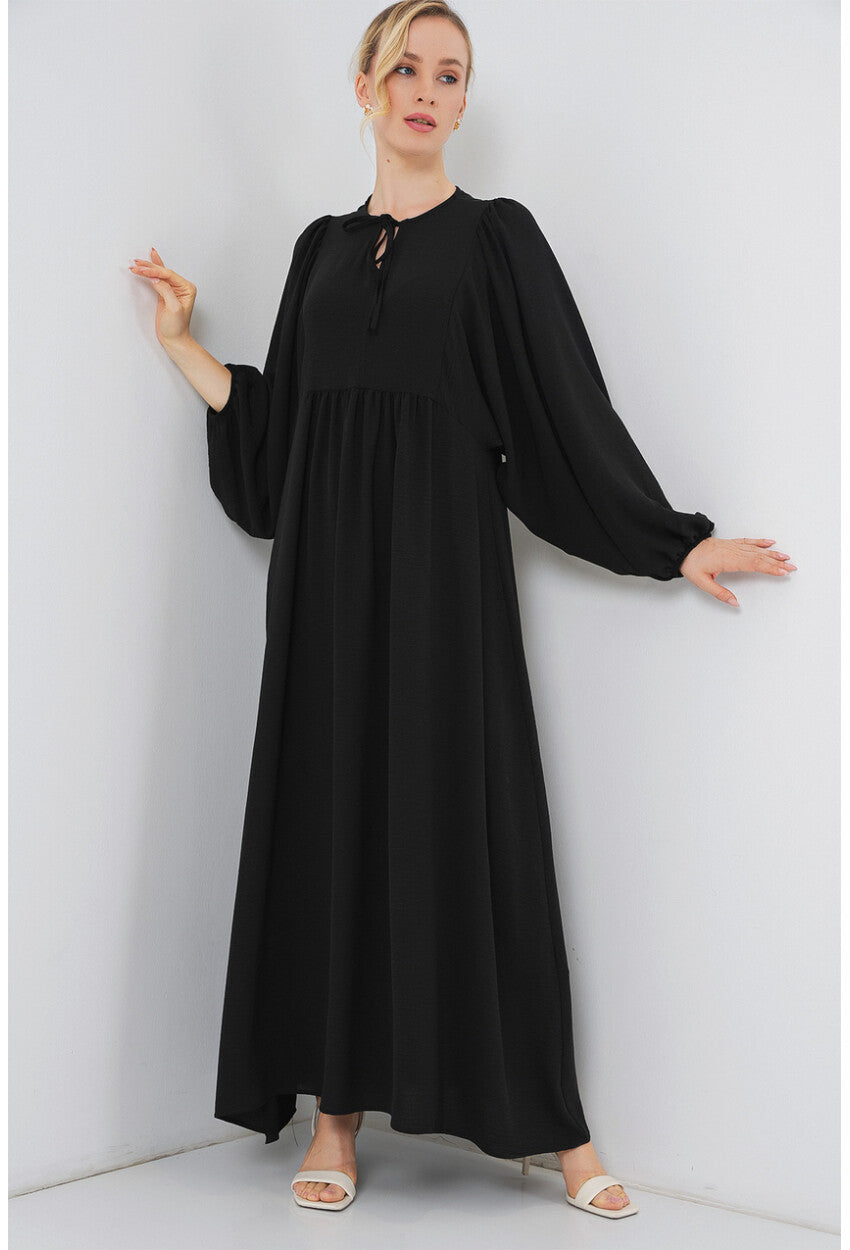 Kadın Balon Kol Uzun Tesettür Elbise 2464