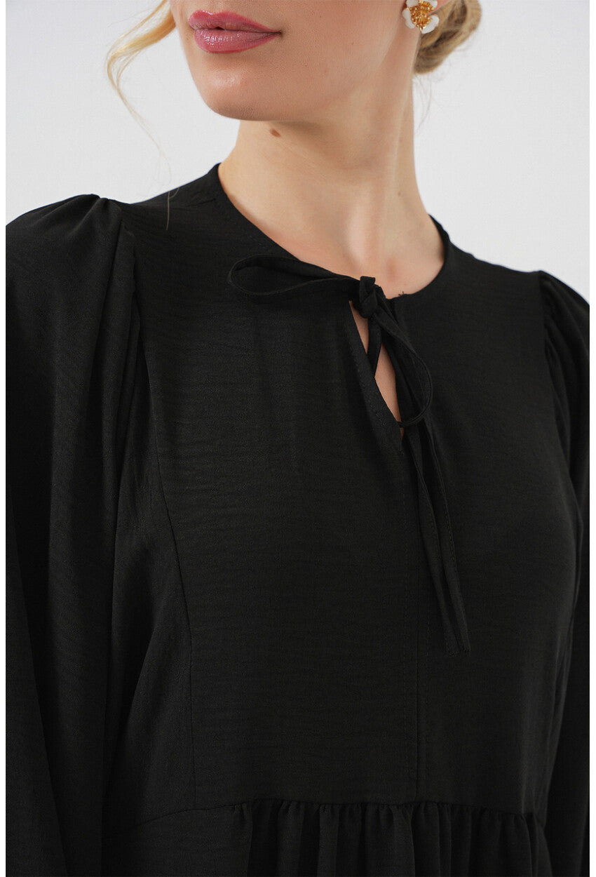 Kadın Balon Kol Uzun Tesettür Elbise 2464