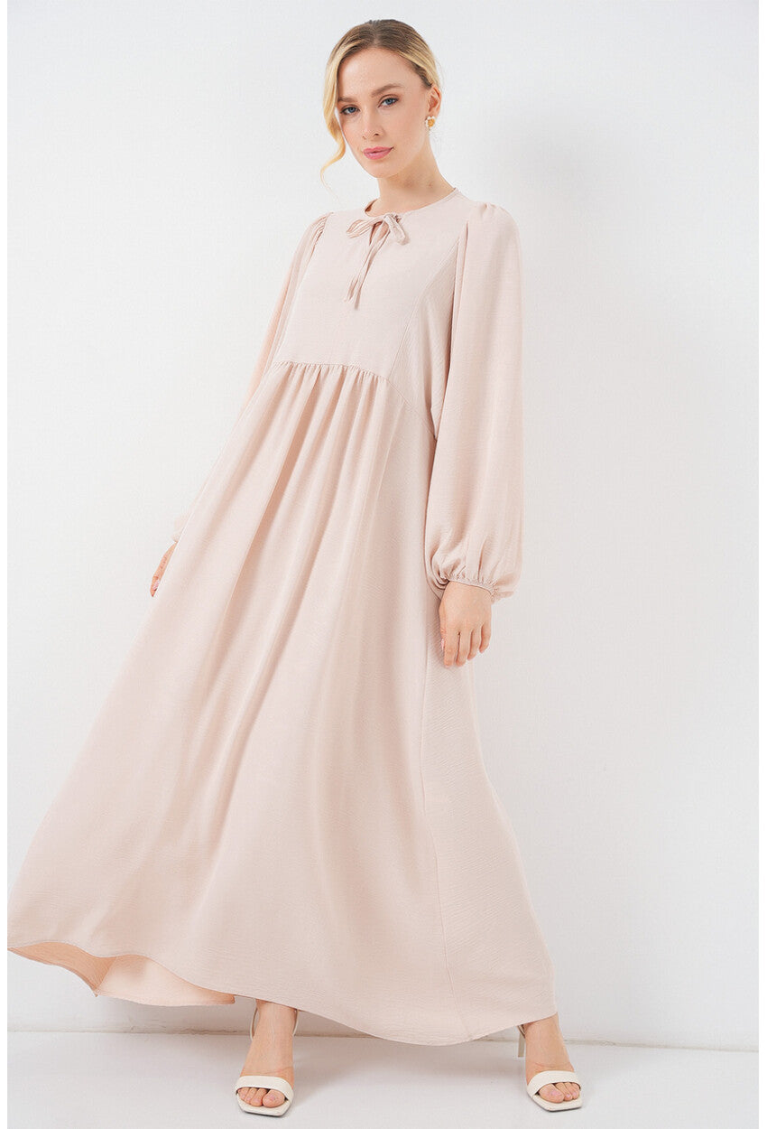 Kadın Balon Kol Uzun Tesettür Elbise 2464