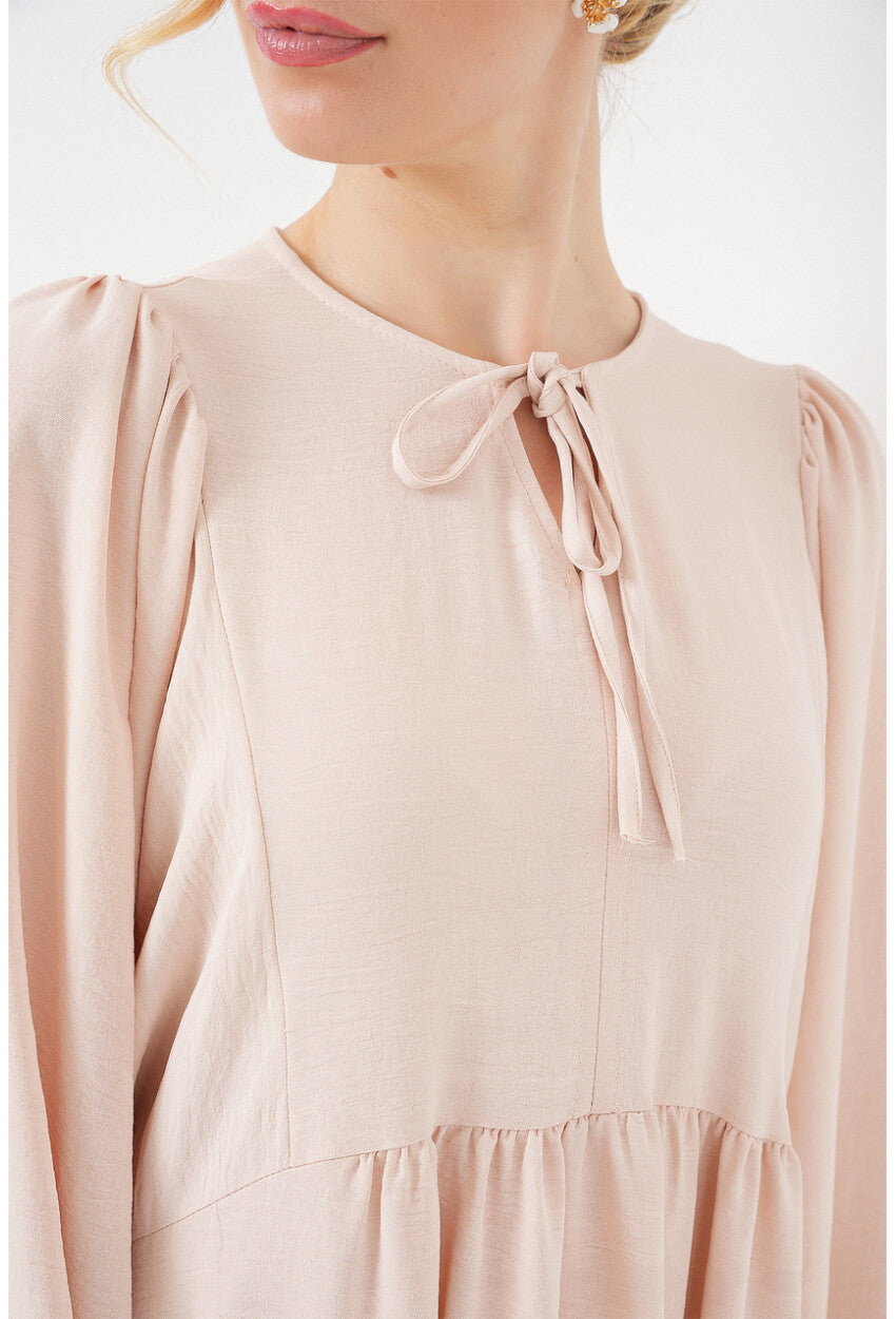 Kadın Balon Kol Uzun Tesettür Elbise 2464