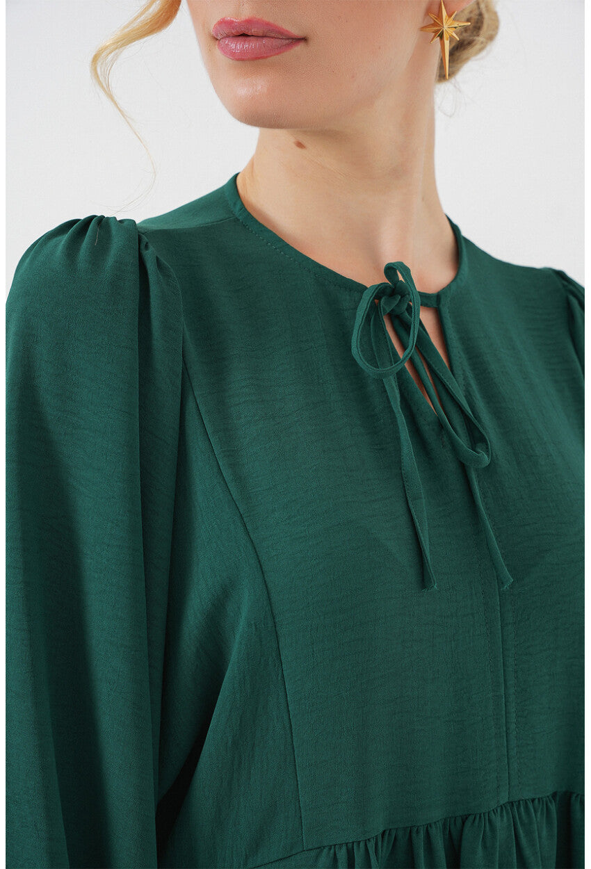 Kadın Balon Kol Uzun Tesettür Elbise 2464