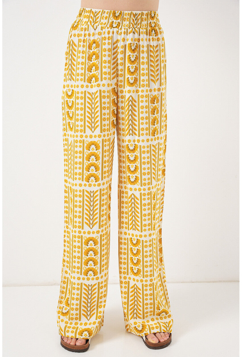 Kadın Desenli Viskon Pantolon 6749