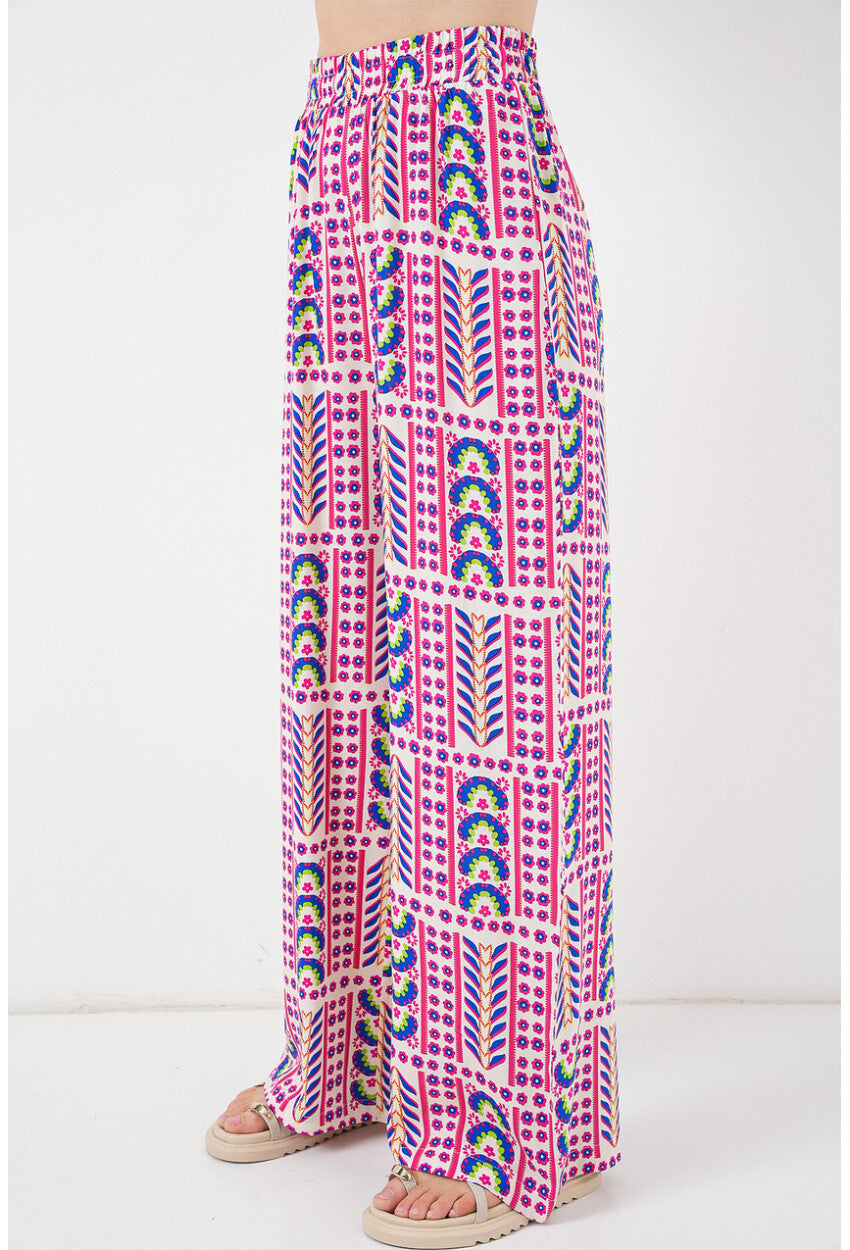 Kadın Desenli Viskon Pantolon 6749