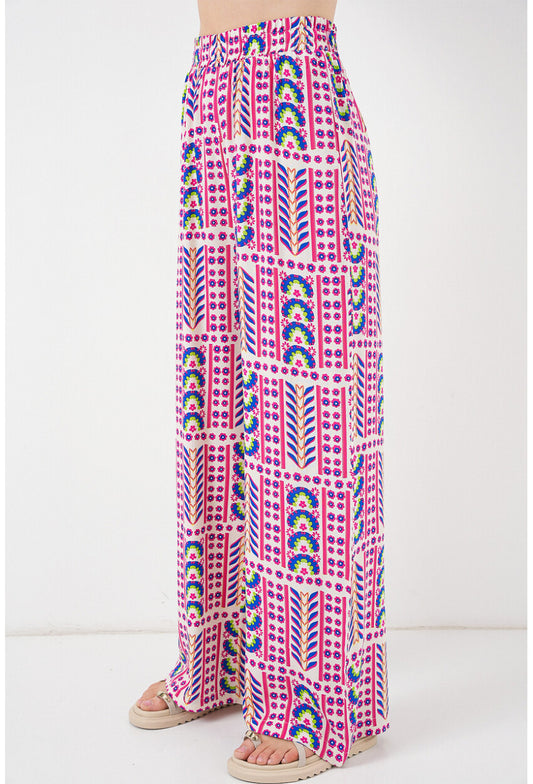 Kadın Desenli Viskon Pantolon 6749