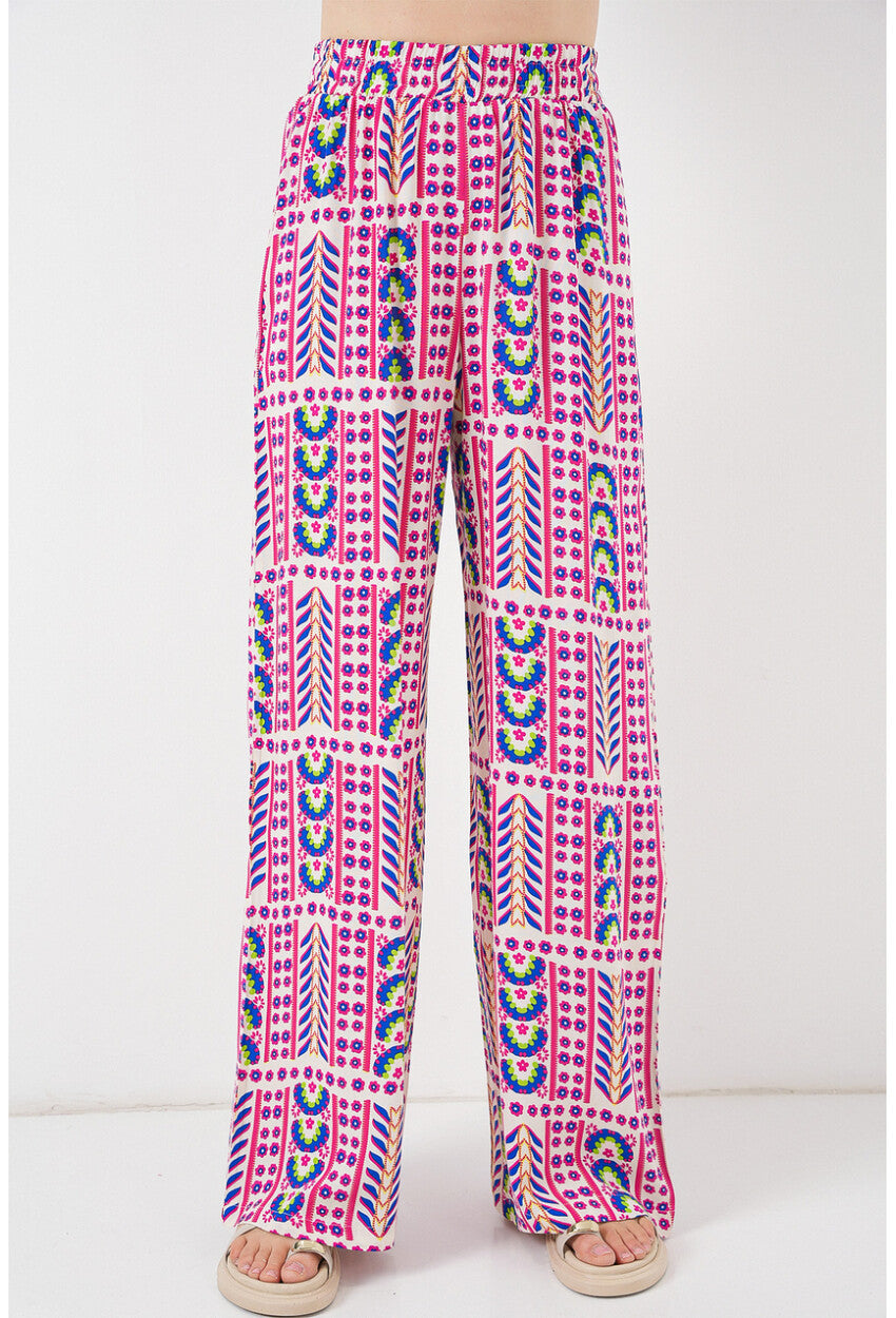 Kadın Desenli Viskon Pantolon 6749