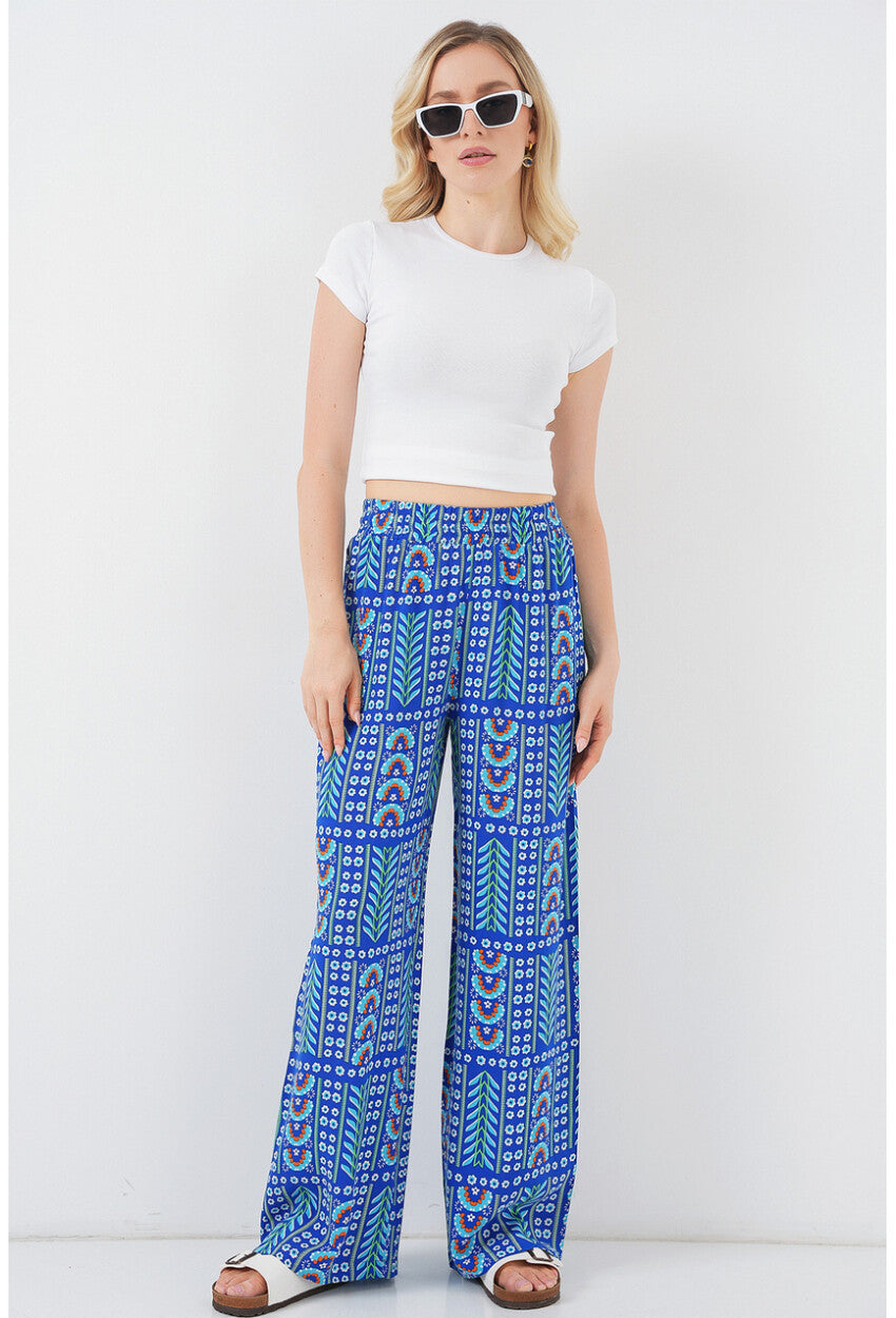 Kadın Desenli Viskon Pantolon 6749