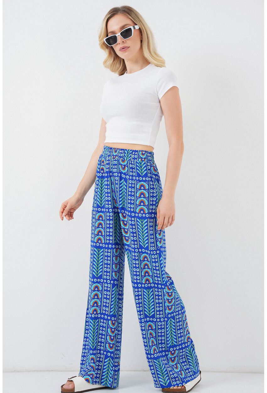 Kadın Desenli Viskon Pantolon 6749