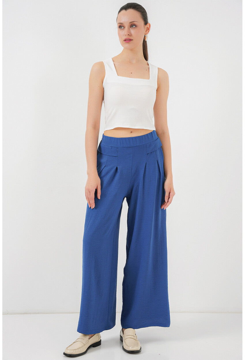 Kadın Geniş Paça Pileli Pantolon 6718