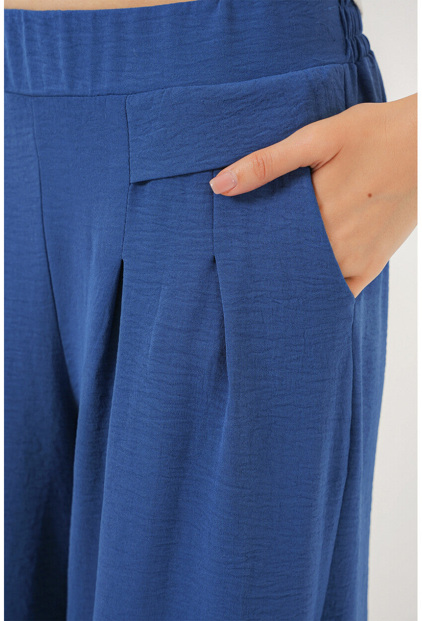 Kadın Geniş Paça Pileli Pantolon 6718