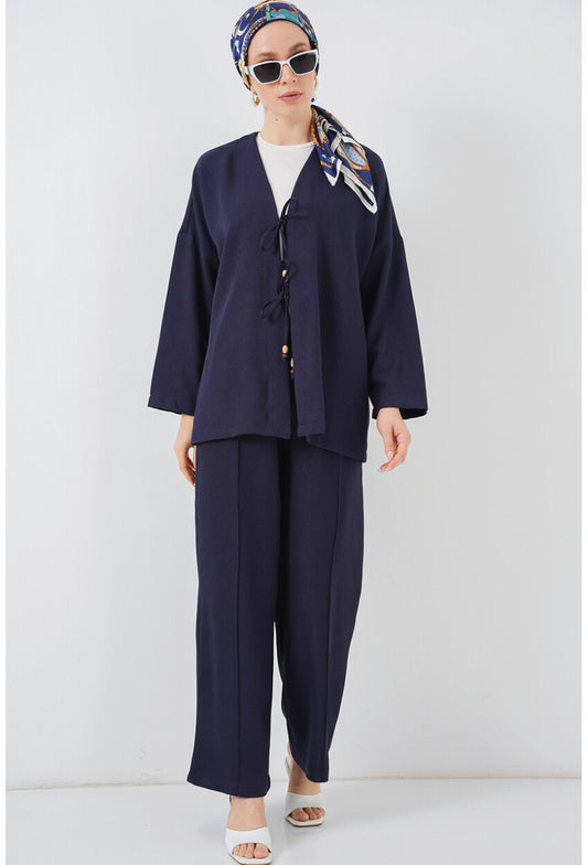 Kadın Keten Kimono İkili Takım 6727