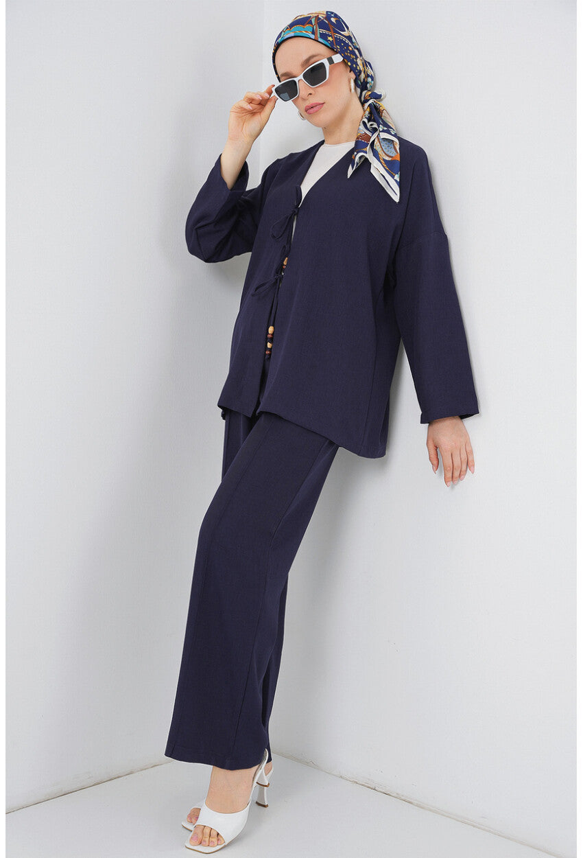 Kadın Keten Kimono İkili Takım 6727