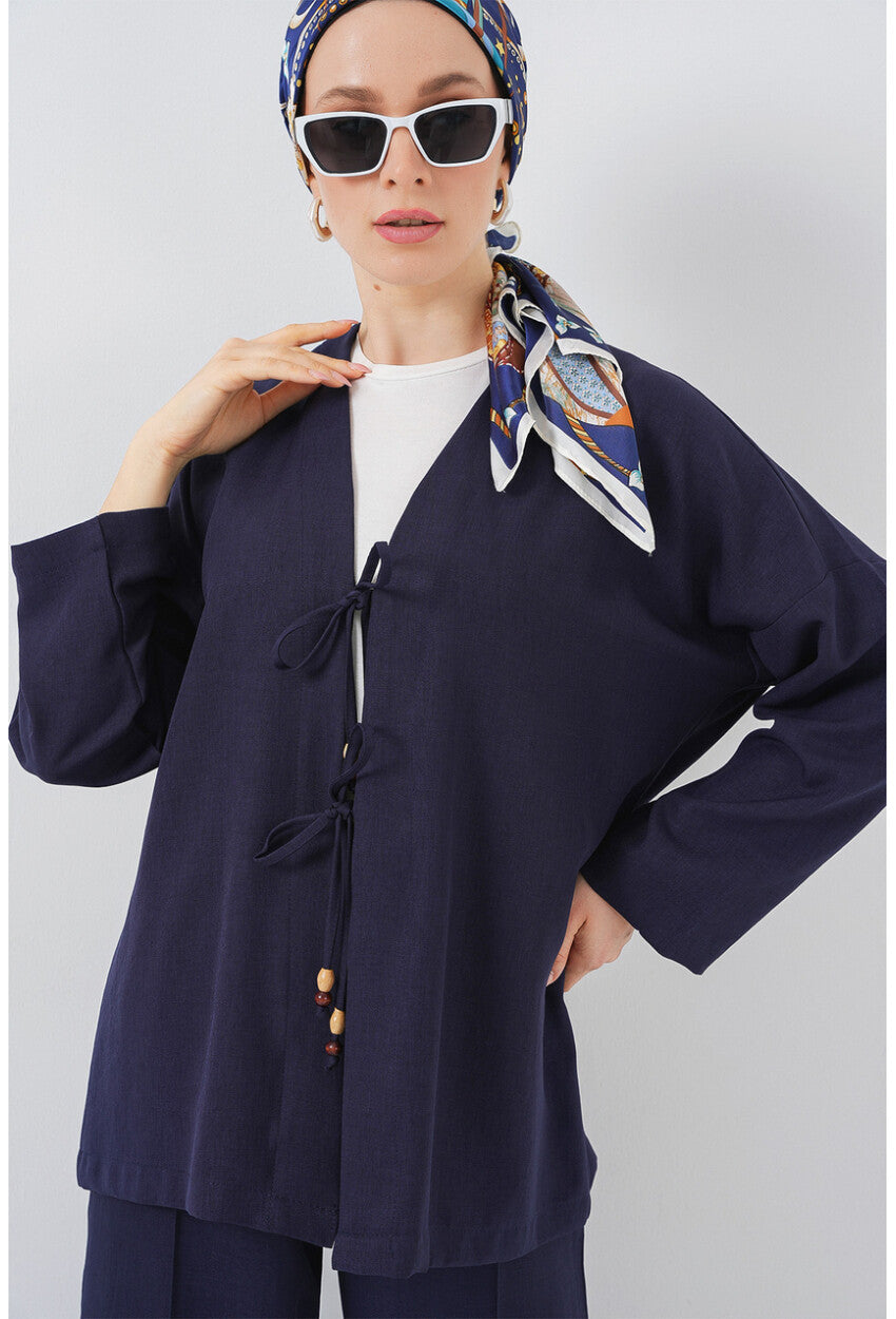 Kadın Keten Kimono İkili Takım 6727