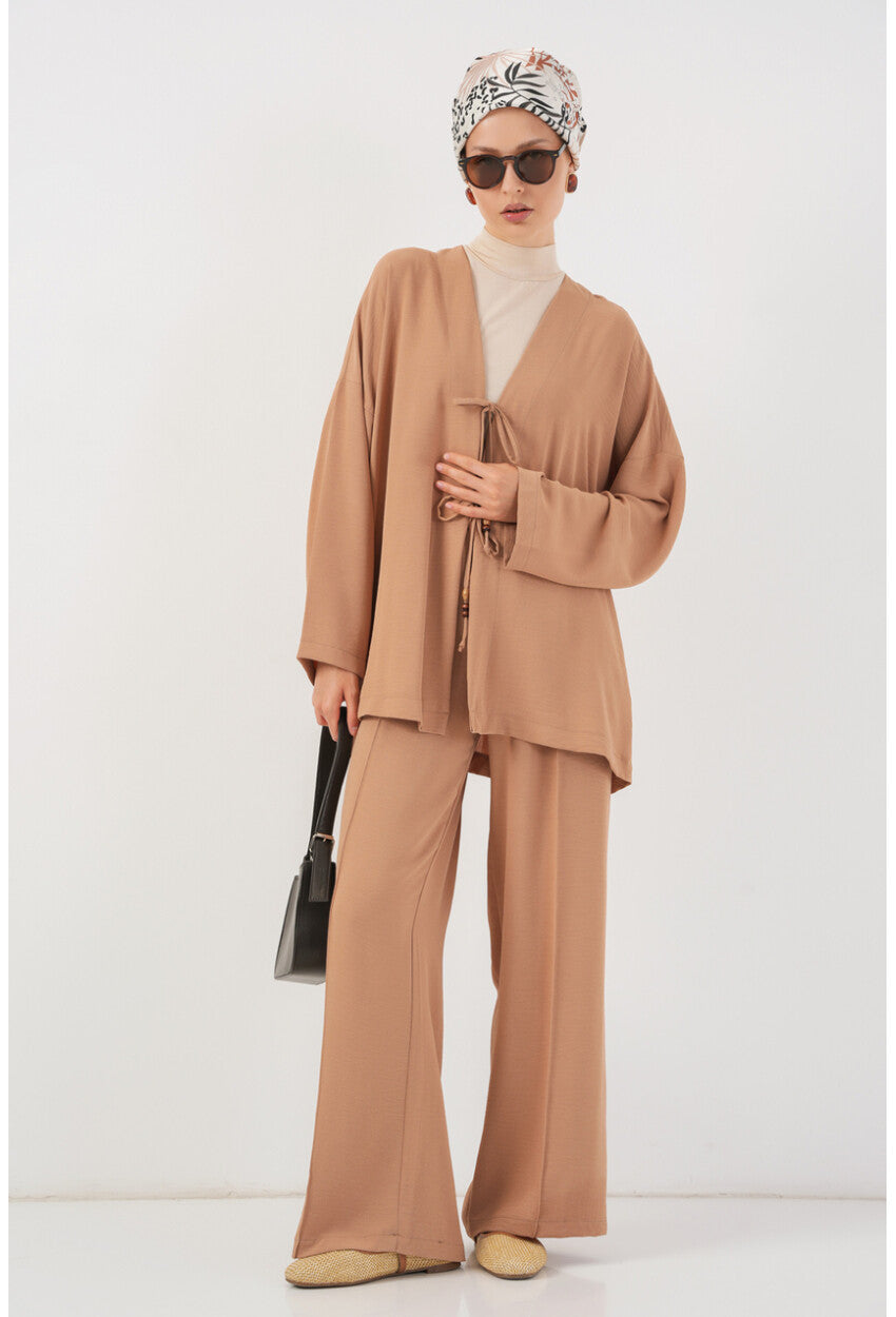 Kadın Keten Kimono İkili Takım 6727