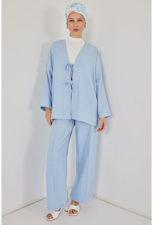 Kadın Keten Kimono İkili Takım 6727