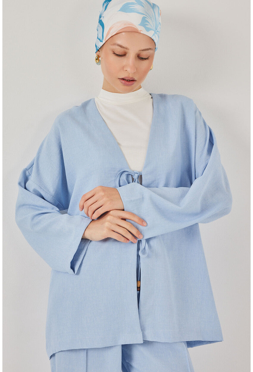 Kadın Keten Kimono İkili Takım 6727