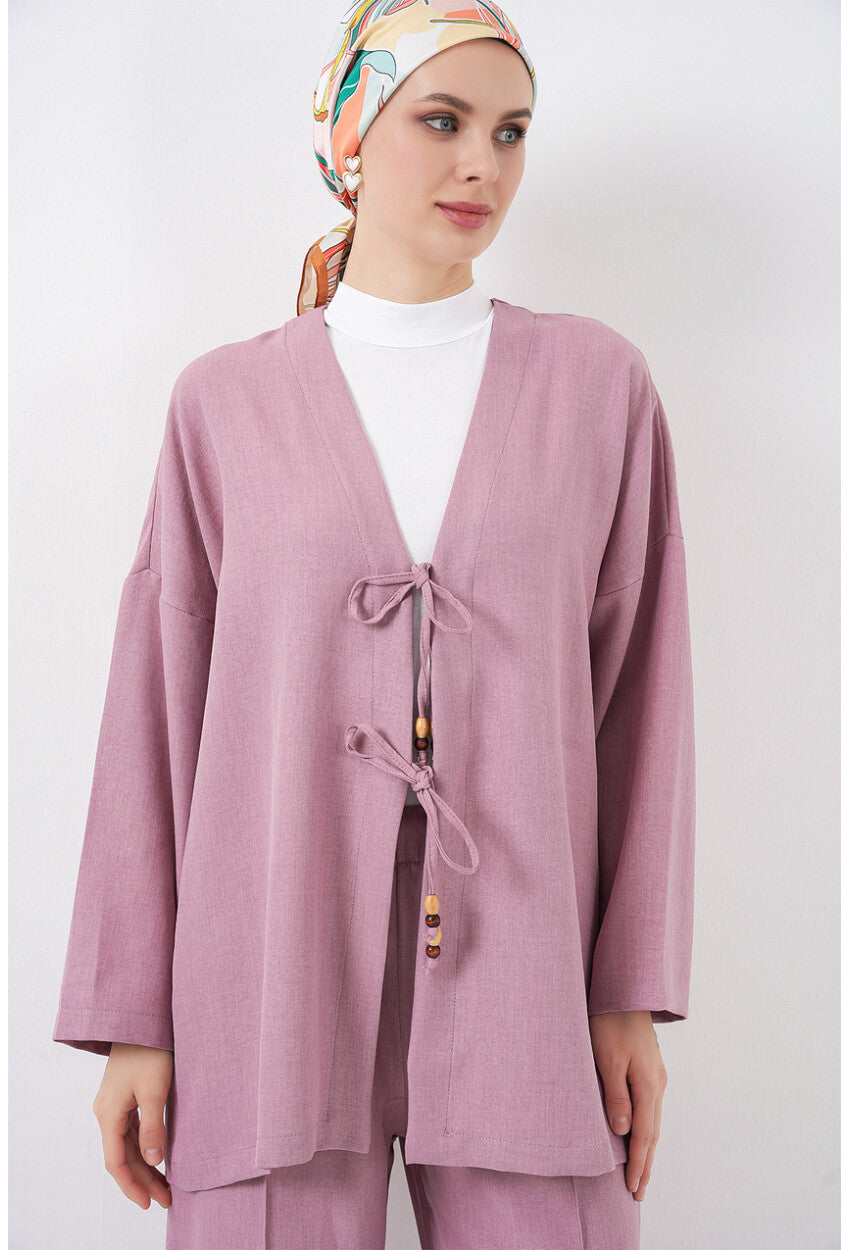 Kadın Keten Kimono İkili Takım 6727