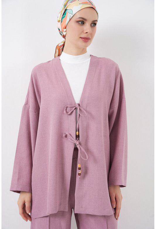 Kadın Keten Kimono İkili Takım 6727