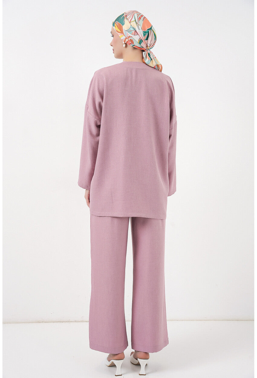 Kadın Keten Kimono İkili Takım 6727
