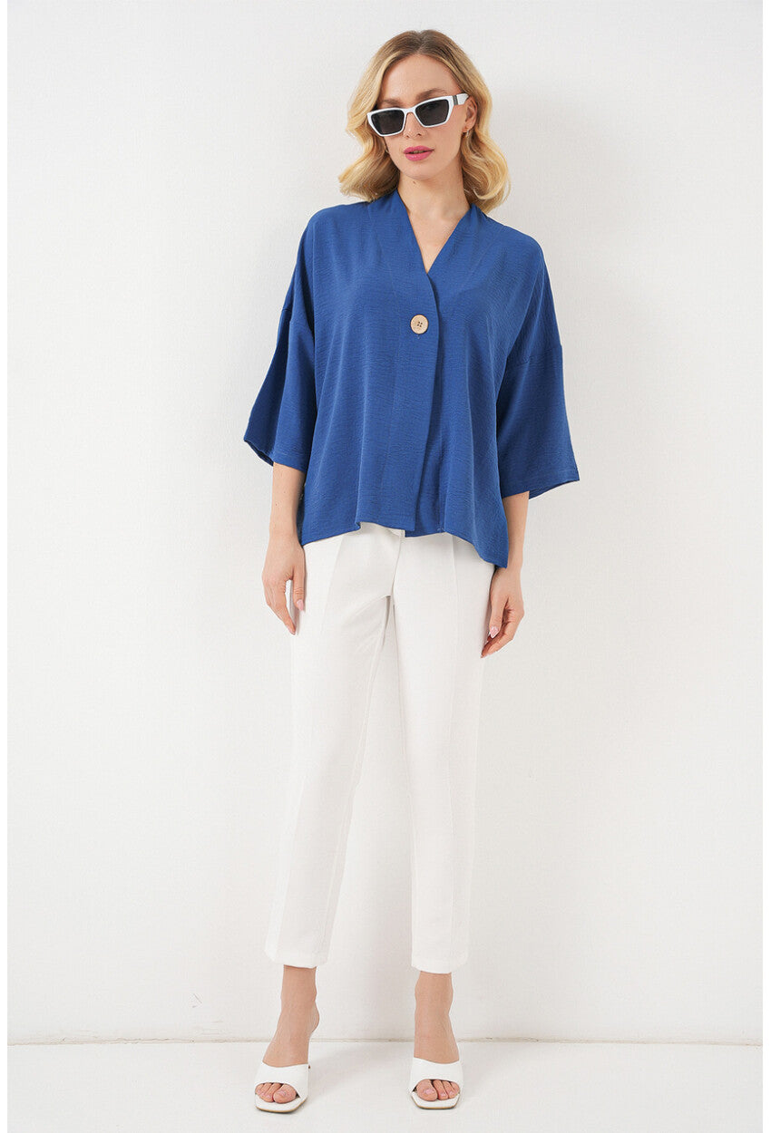 Kadın Kısa Kol Oversize Kimono 5969