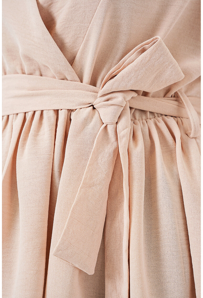 Kadın Kruvaze Yaka Kolsuz Bluz 966