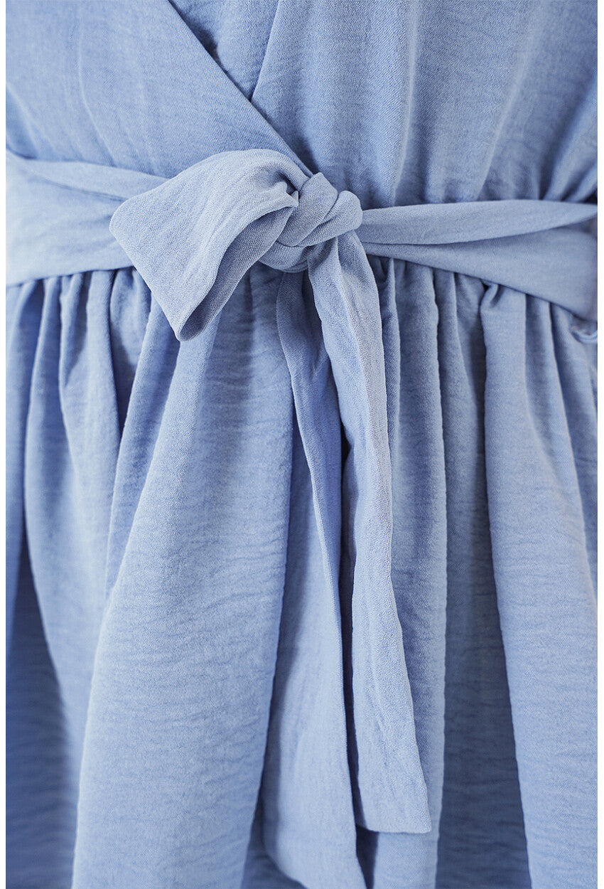 Kadın Kruvaze Yaka Kolsuz Bluz 966