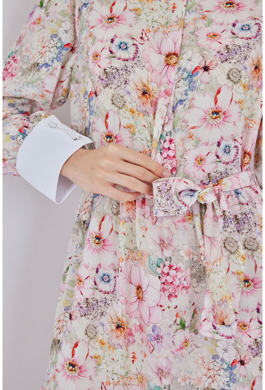 Kadın Kuşaklı Uzun Elbise 2584