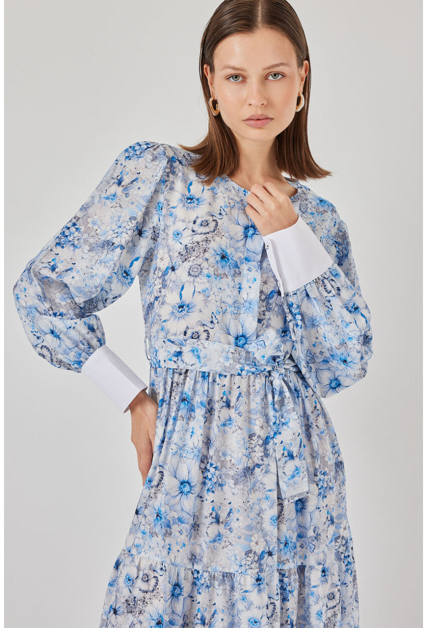 Kadın Kuşaklı Uzun Elbise 2584