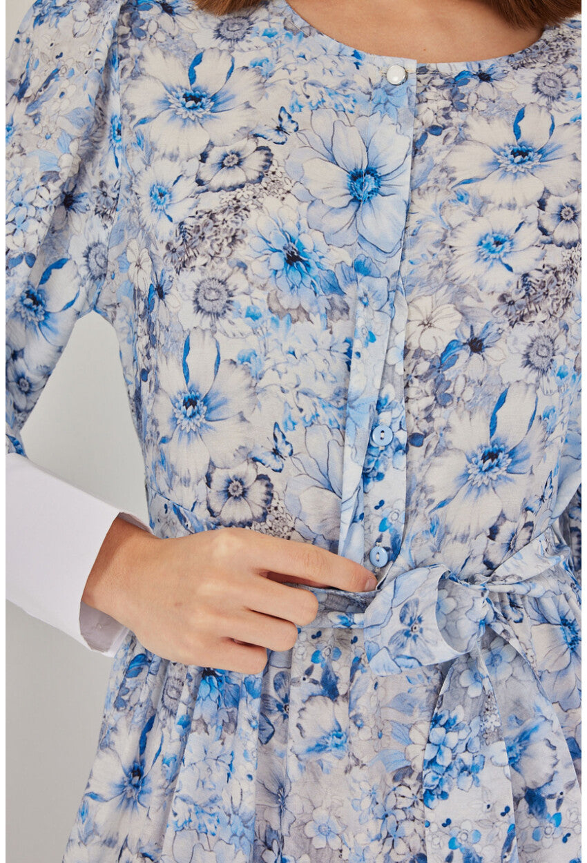 Kadın Kuşaklı Uzun Elbise 2584