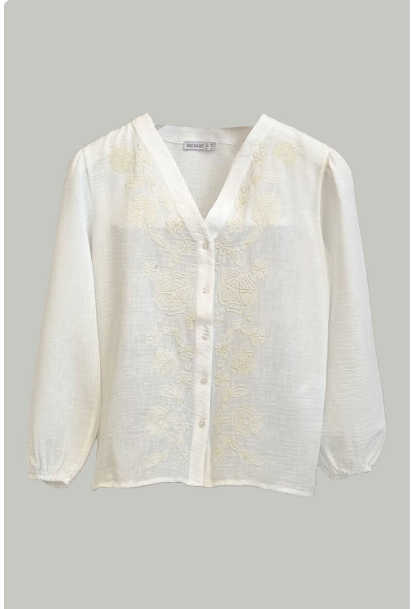 Kadın Nakışlı Uzun Kol Bluz 963