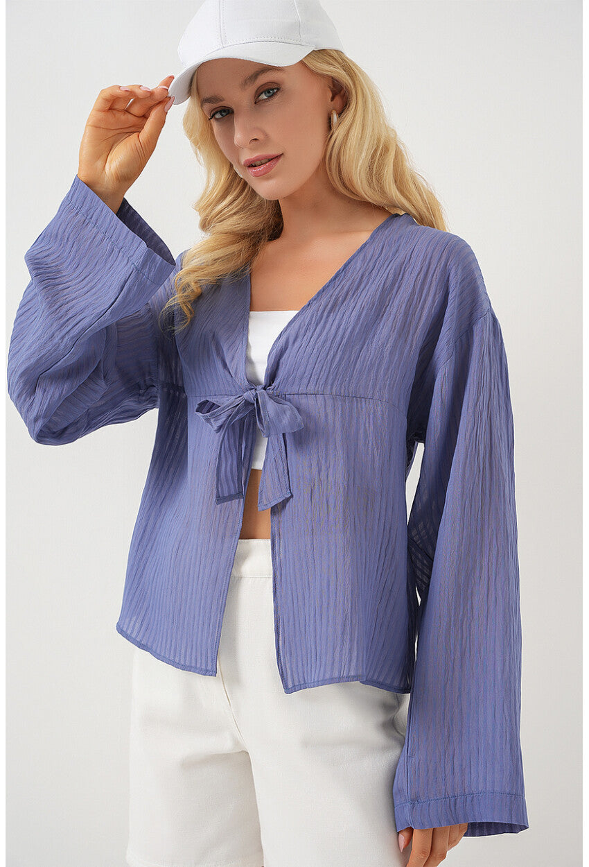 Kadın Önü Bağcıklı Bluz 952