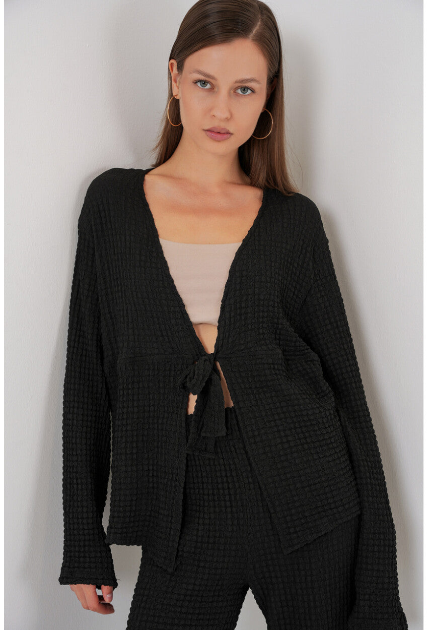 Kadın Örme Bluz Pantolon İkili Takım 30052