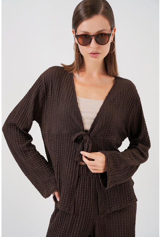 Kadın Örme Bluz Pantolon İkili Takım 30052