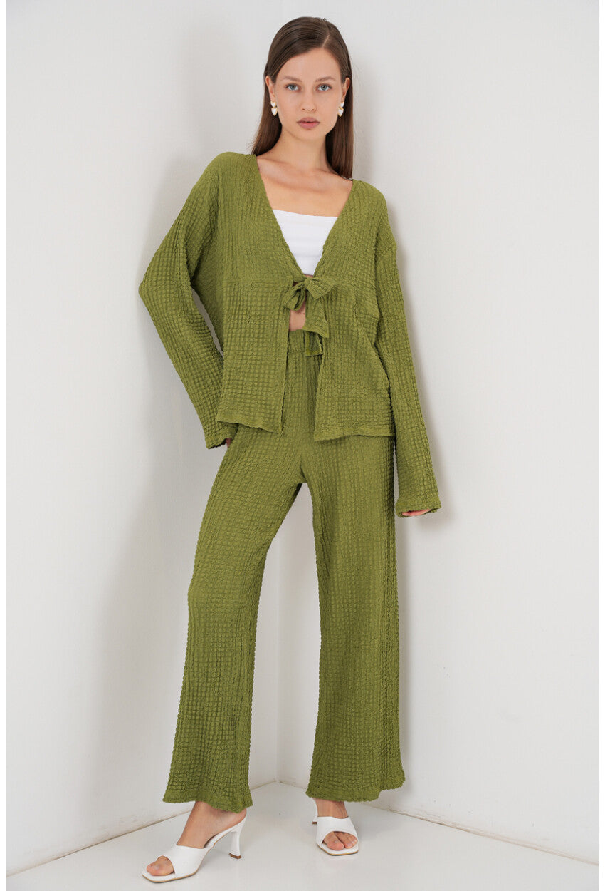Kadın Örme Bluz Pantolon İkili Takım 30052
