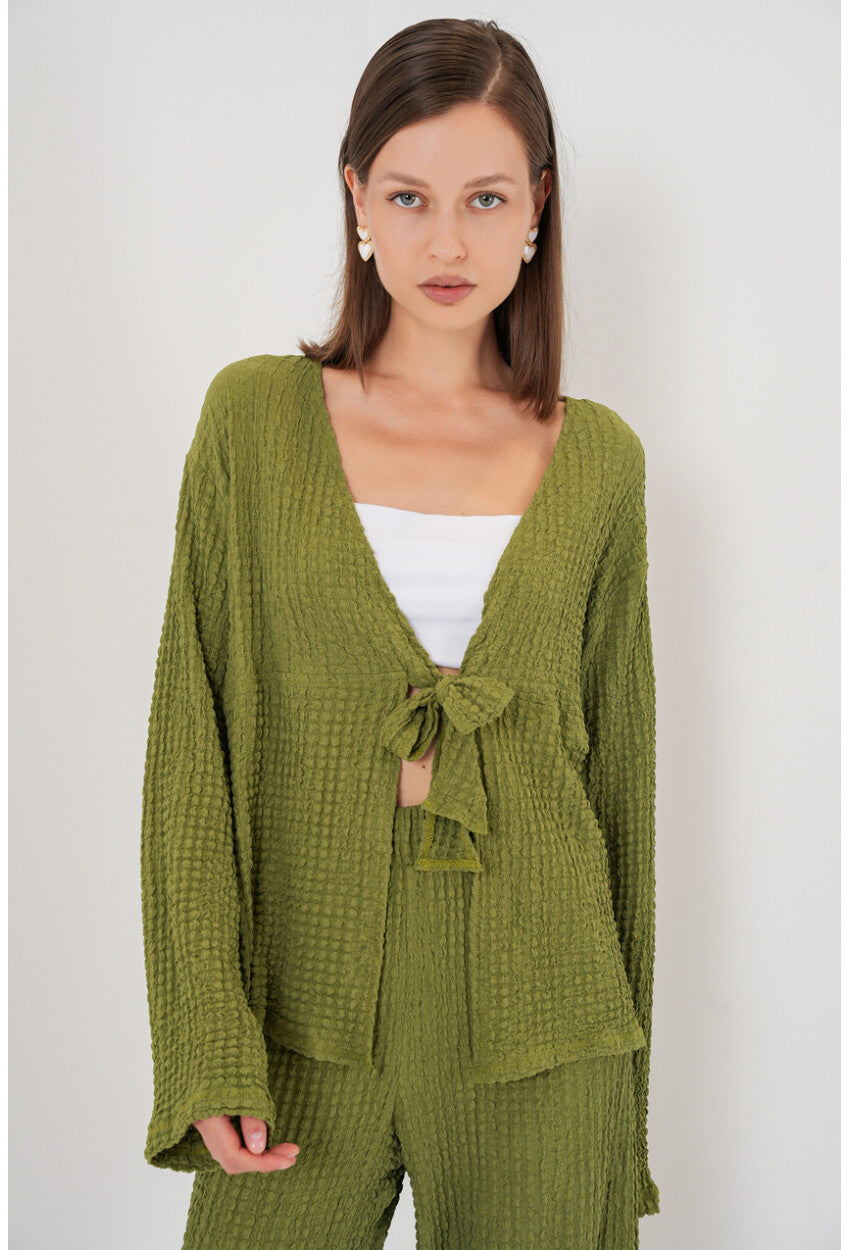 Kadın Örme Bluz Pantolon İkili Takım 30052