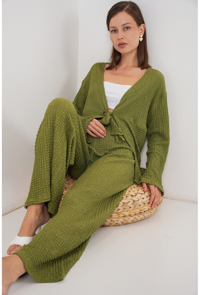 Kadın Örme Bluz Pantolon İkili Takım 30052