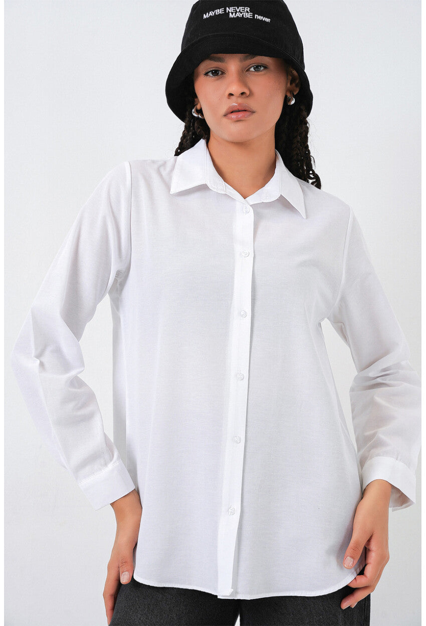 Kadın Oversize Basic Gömlek 20349
