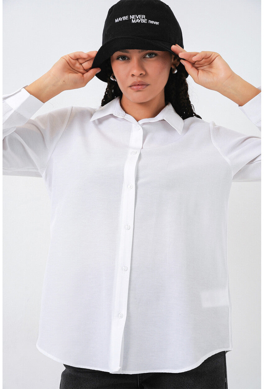 Kadın Oversize Basic Gömlek 20349