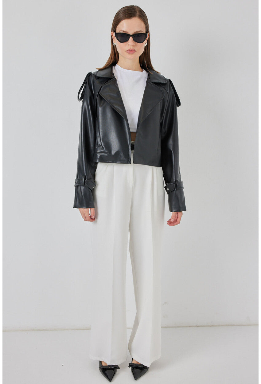 Kadın Oversize Deri Mont Ceket 1047