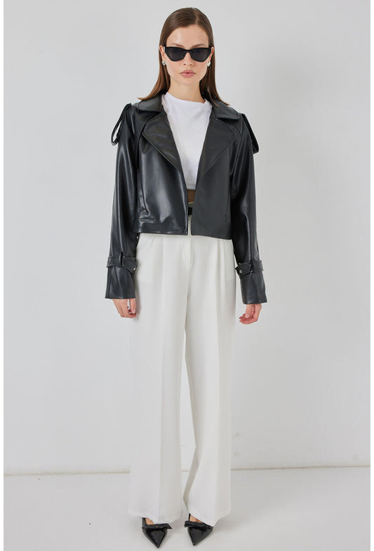 Kadın Oversize Deri Mont Ceket 1047